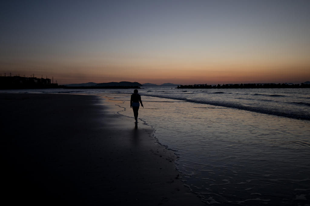 綾羅木海岸 夕景