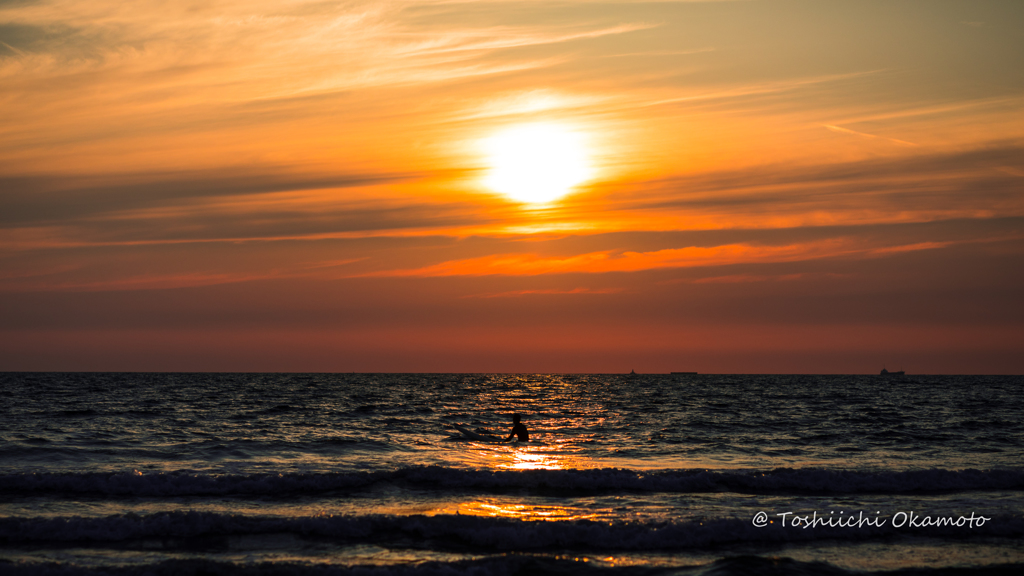 sunset  surfer