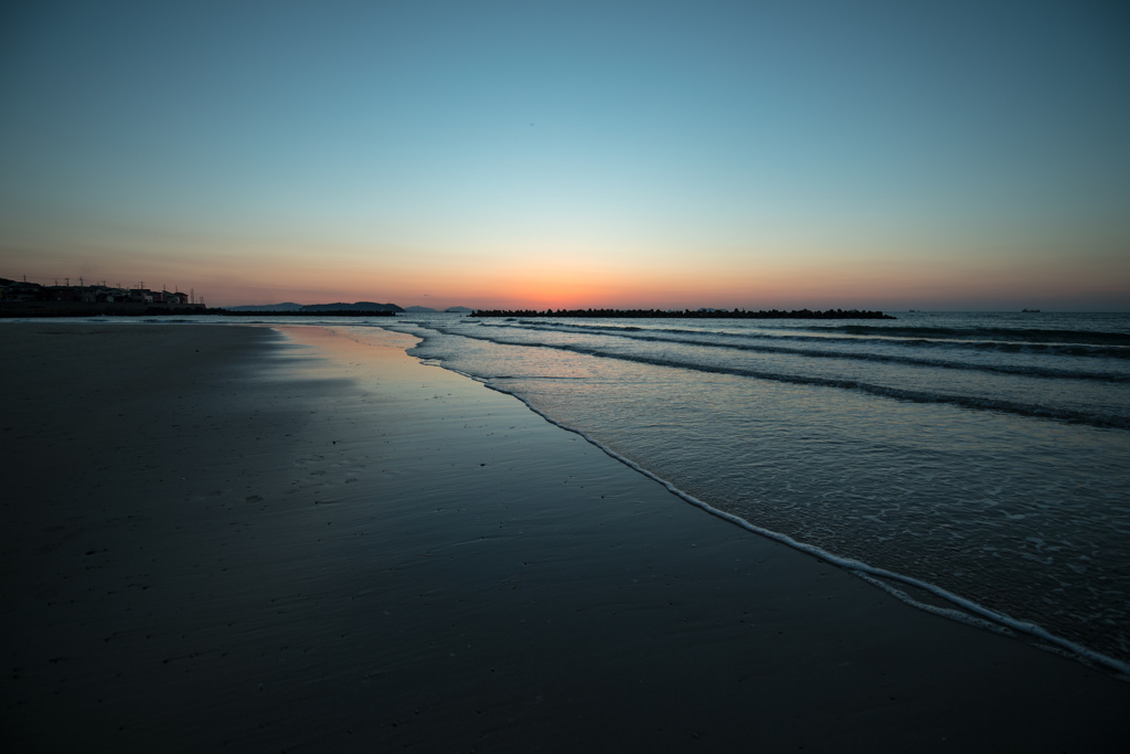 綾羅木海岸 夕景