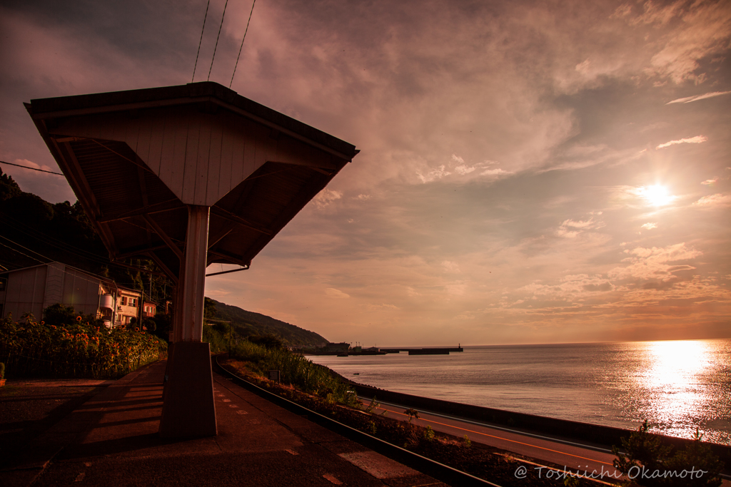 しもなだ駅　夕景