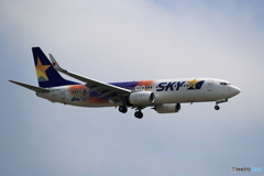 ホヌ1号機が来た日に　新千歳空港19Rエンド　SKY