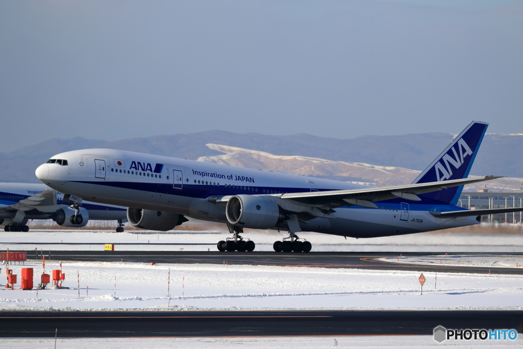 冬本番　新千歳空港　雪レフ最高　No8