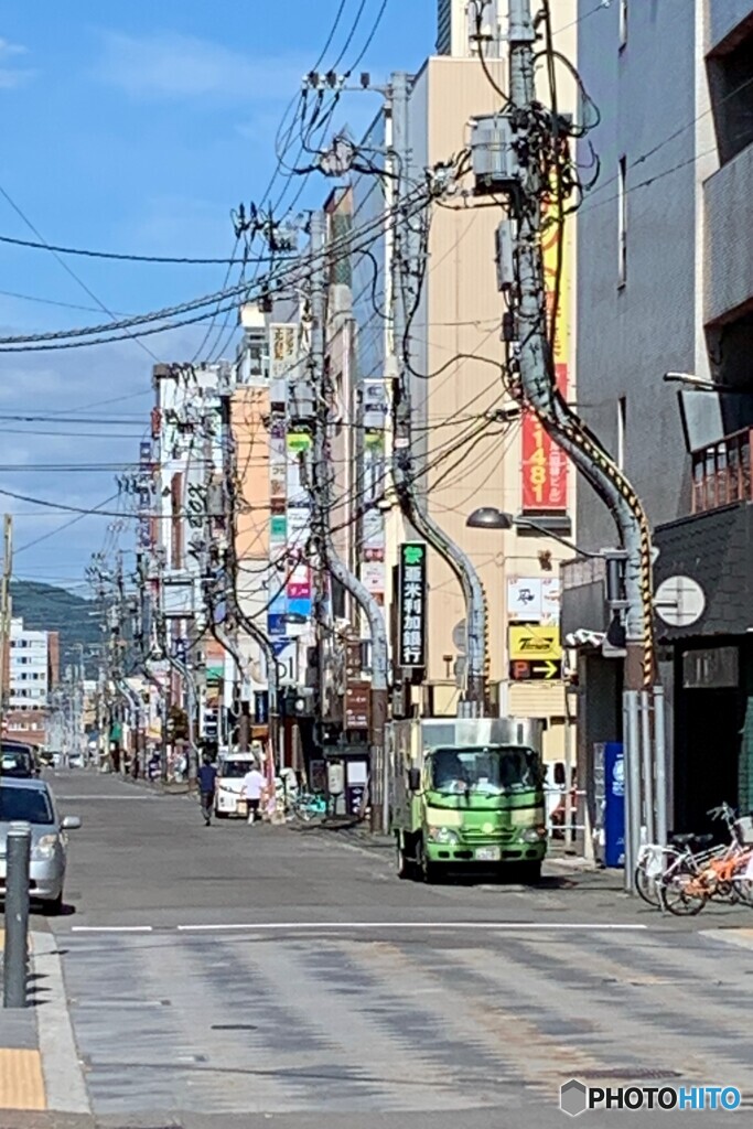 撮りたかった街角風景 In 旭川　S型組立鋼管柱　その５