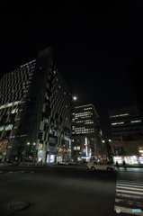 夜の札幌駅付近を広角で　No1