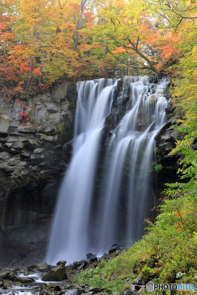 紅葉狩り　札幌アシリベツの滝