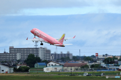 札幌　丘珠空港　ＦＤＡ３号機（ピンク）　さようなら　また来るよ！！