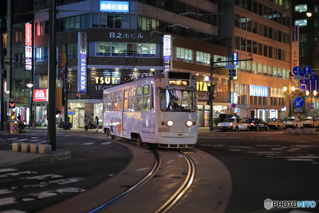 夜の街撮り　いつもの市電