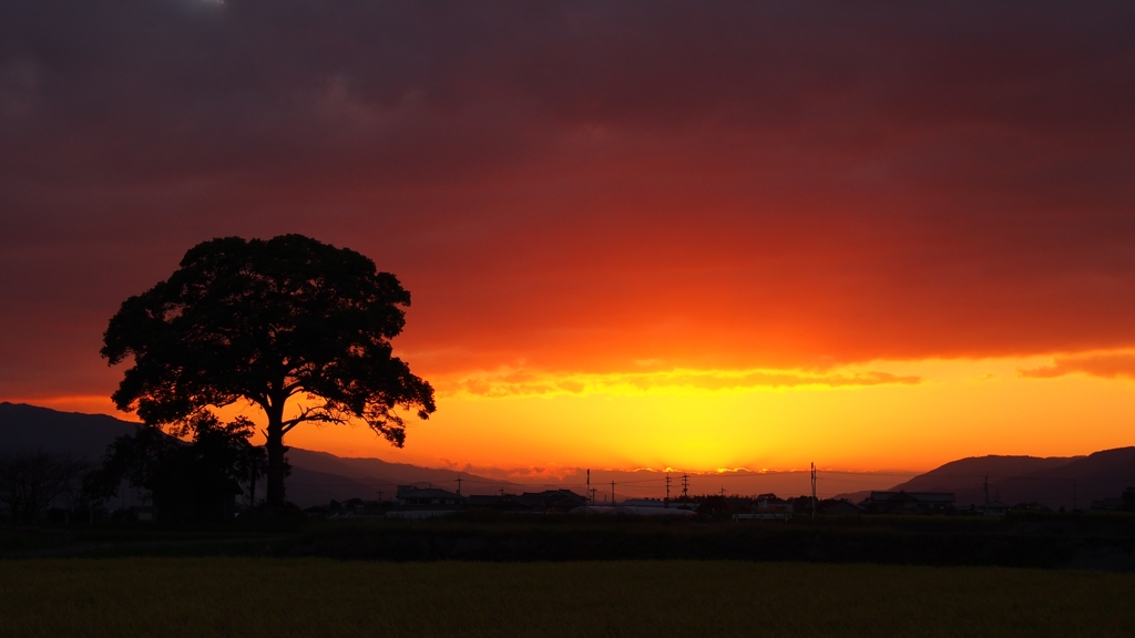 茜色の空