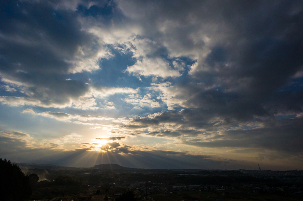 本日の夕日(20131230)<ひだり>