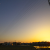 本日の夕日と月(20130616)