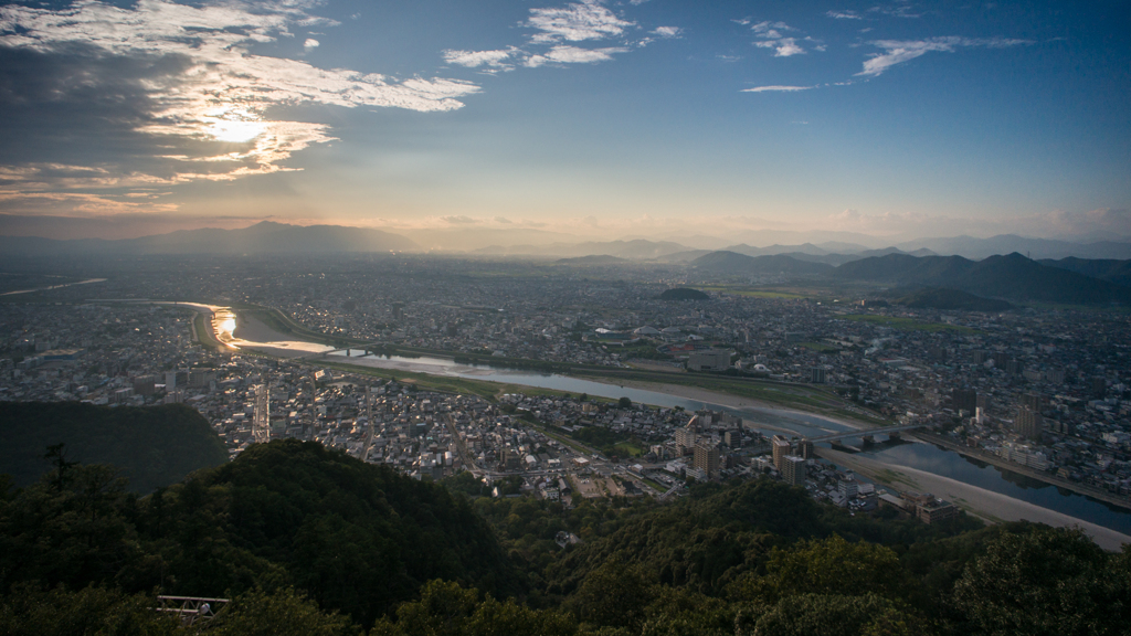 長良川夕景<1>