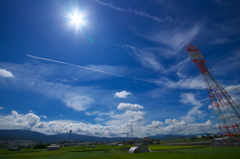飛行機雲が