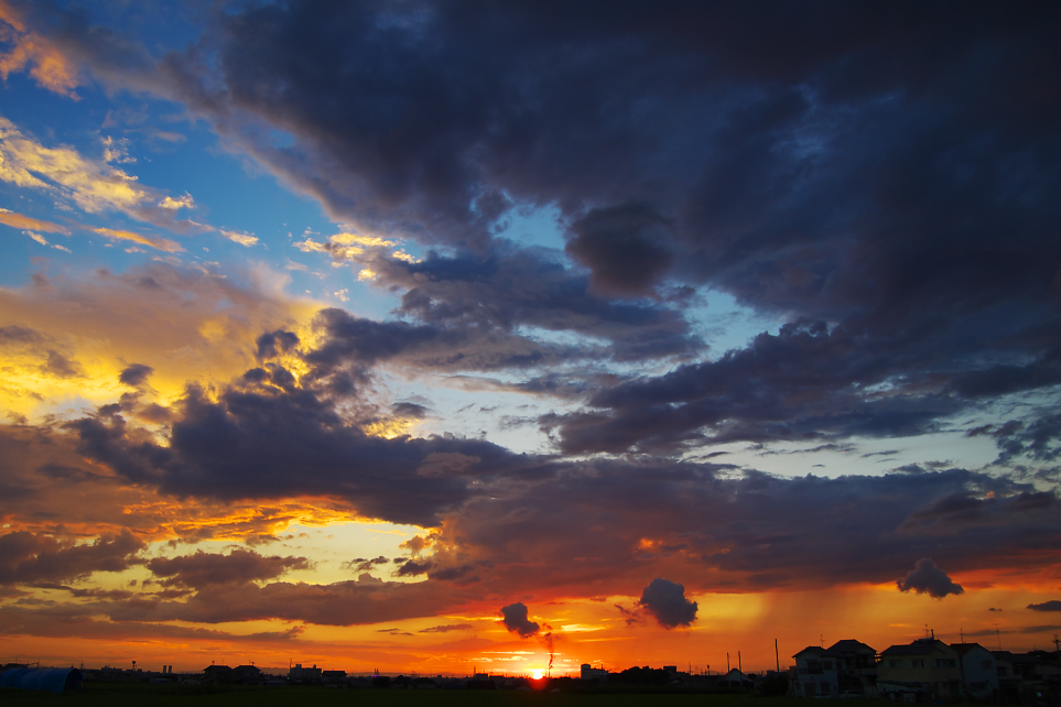 雨のち夕日