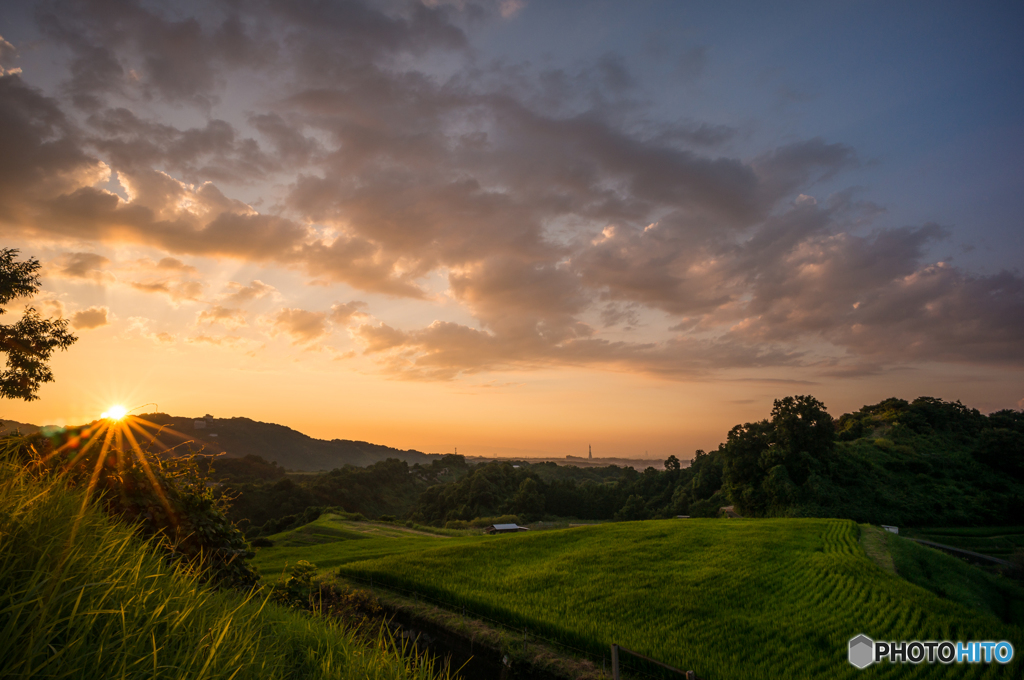 本日の夕日(20150815)<換算18mm>