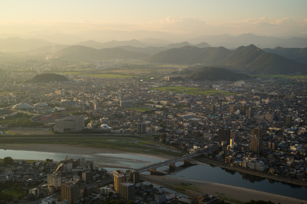 長良川夕景<5>