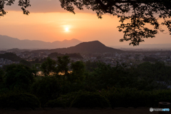 甘樫丘の夕日<3>