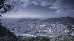 長良川と山並み<3>