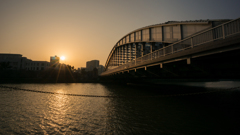 桜宮橋の夕日