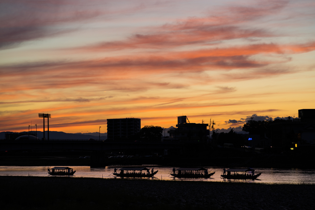 長良川夕景