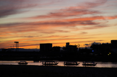 長良川夕景
