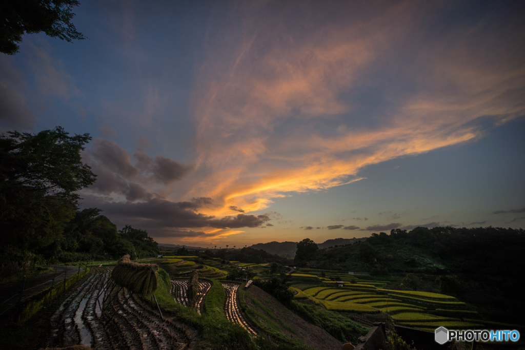 下赤坂棚田の夕景<2>