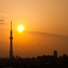 The silhouette of skytree