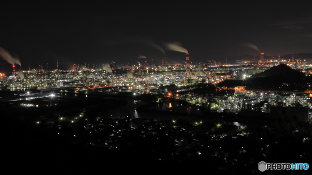 鷲羽山スカイライン　水島工場夜景