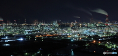 水島工業地帯の夜景