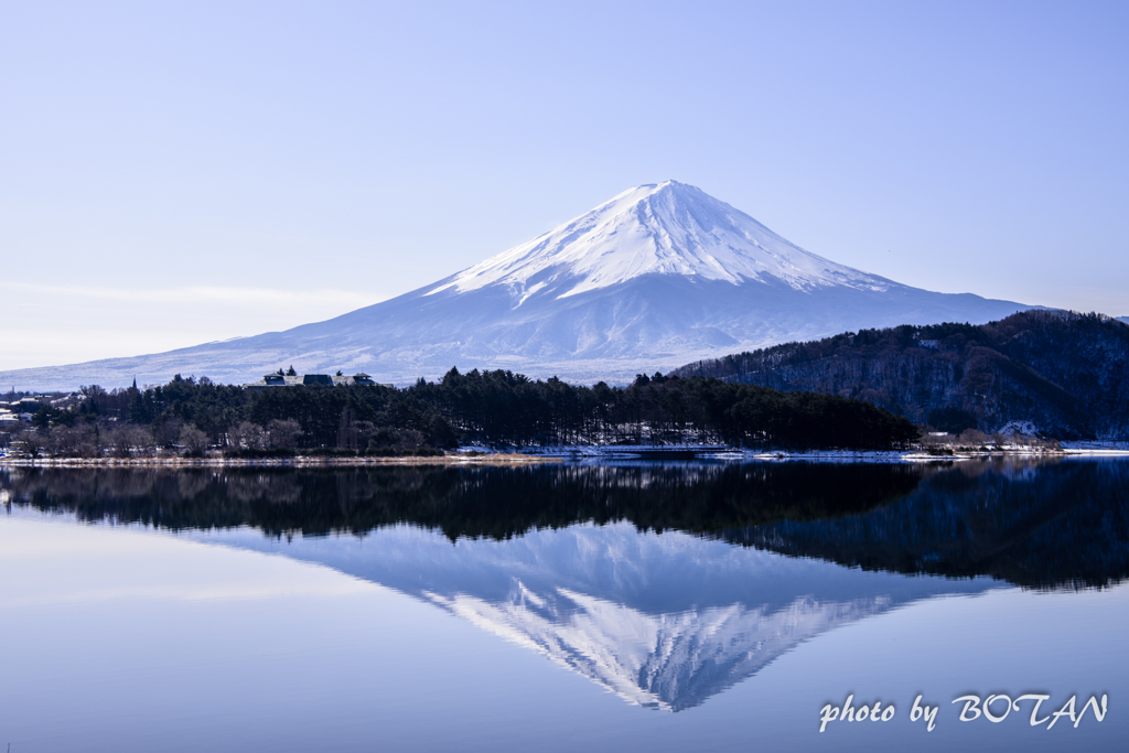 河口湖の逆さ富士