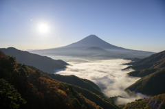 子抱き富士と山景