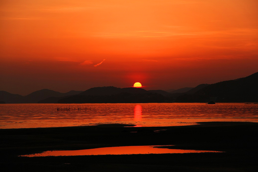 新舞子の夕日　３月