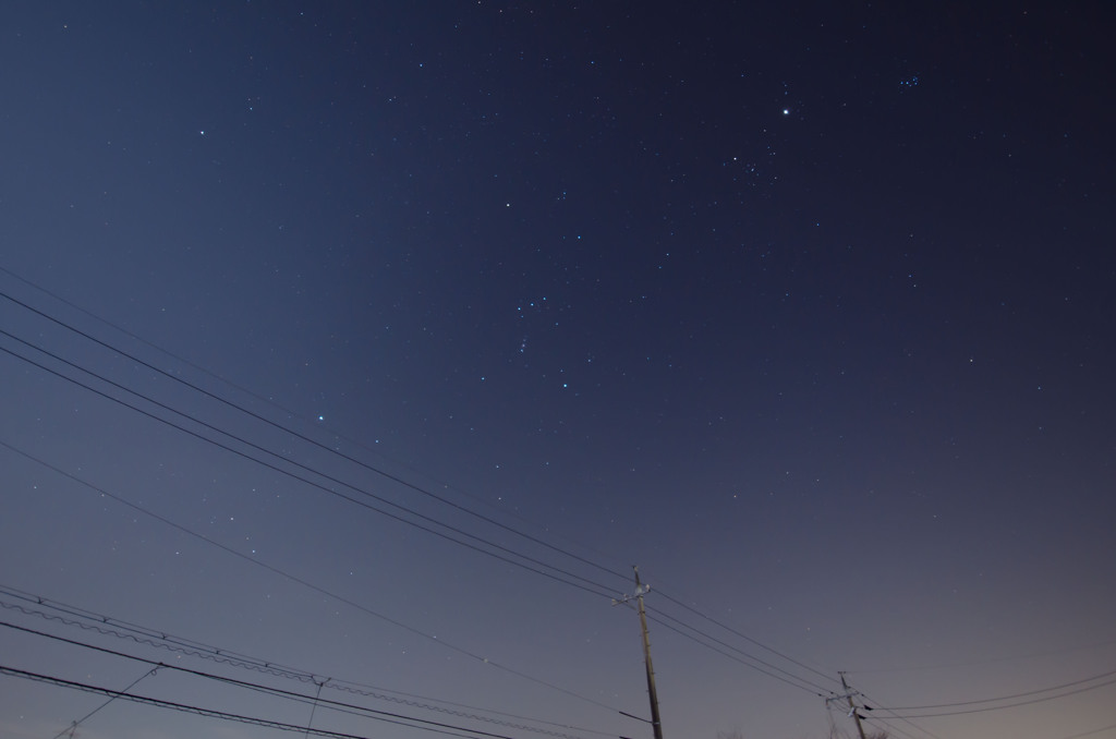 夜空と電線