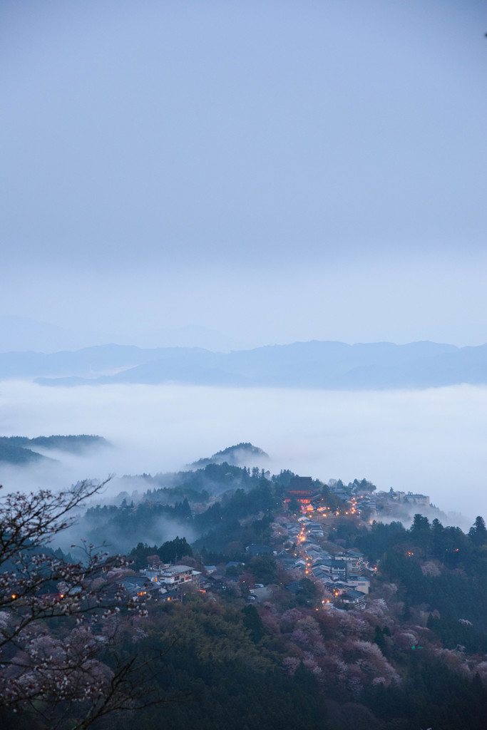 吉野山の夜明け