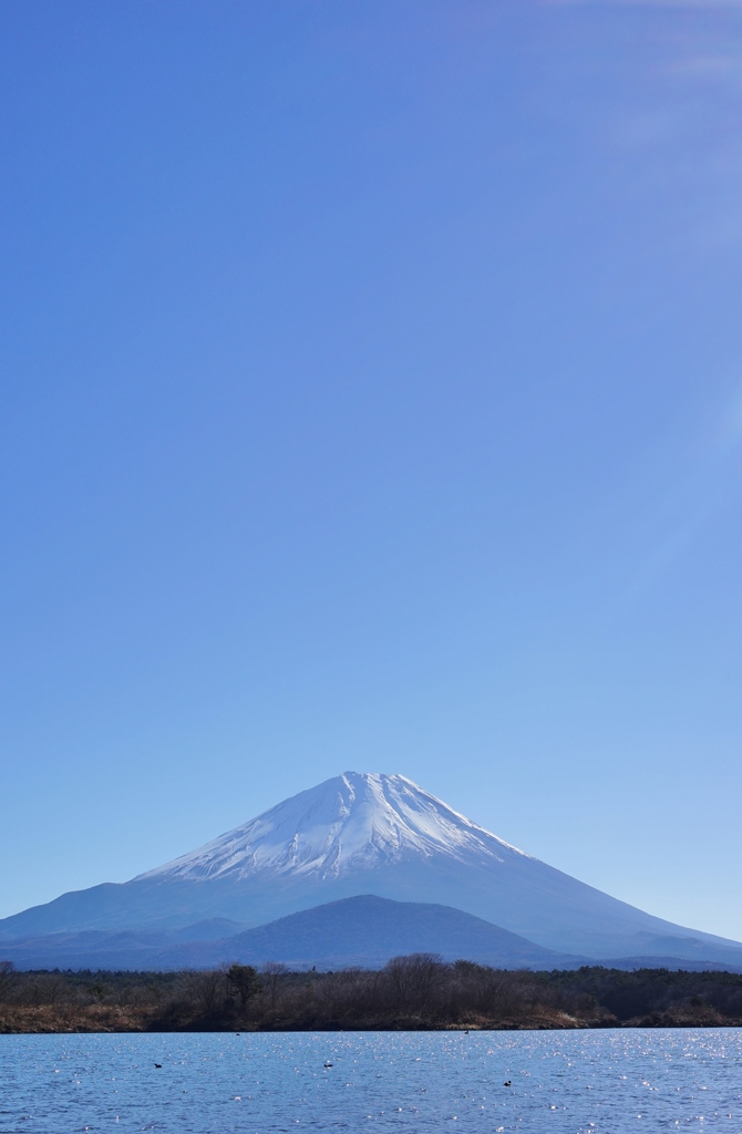 精進湖　富士山　携帯画面