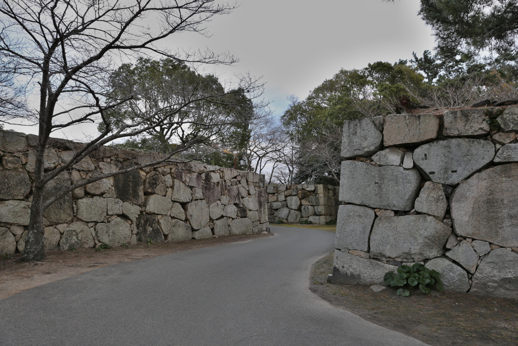 萩城　入り口　石垣