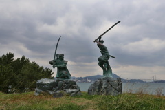 巌流島　武蔵と小次郎