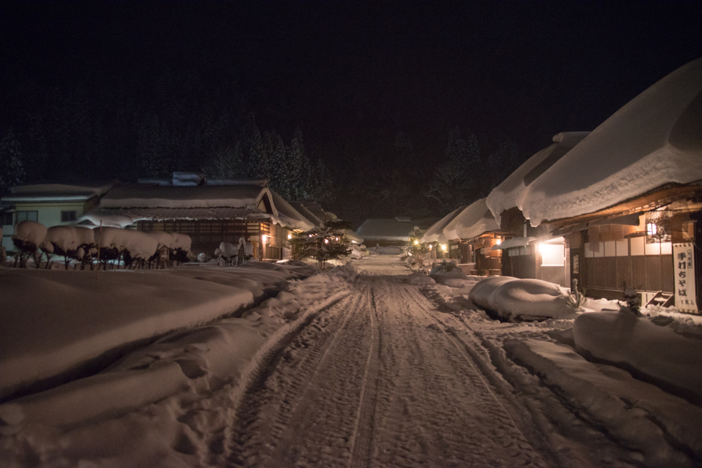 大内宿　雪景色