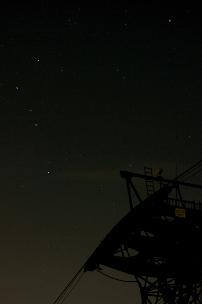 ロープウェイと星空