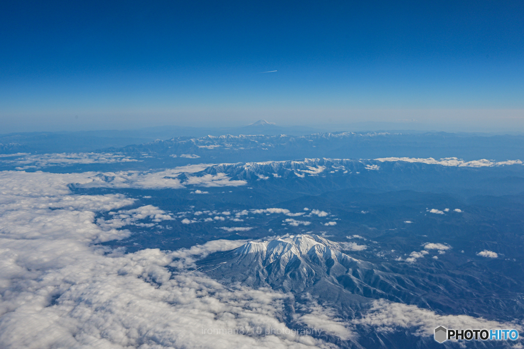 機内から見る富士