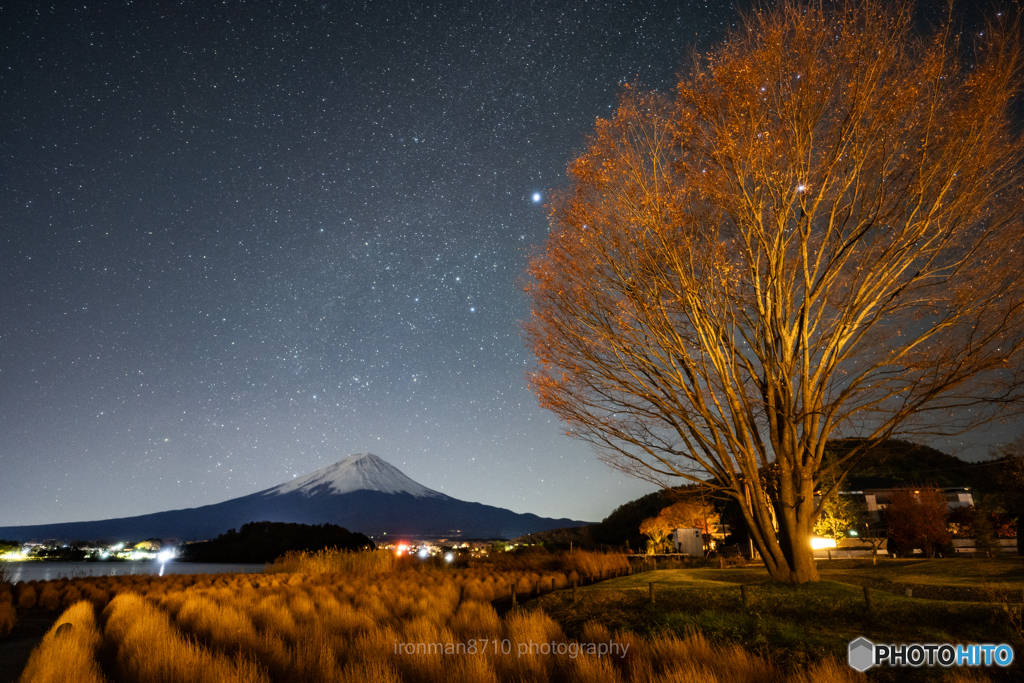 星降る夜の富士