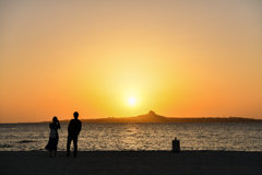 沖縄で見る夕陽