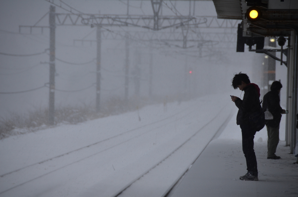 雪のホーム
