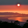 大山からの夕日