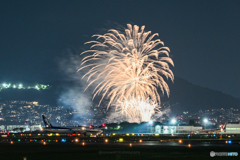 飛行機と花火