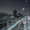 雪夜の東寺