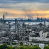 工場夕景