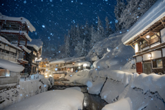 銀山温泉・雪景色