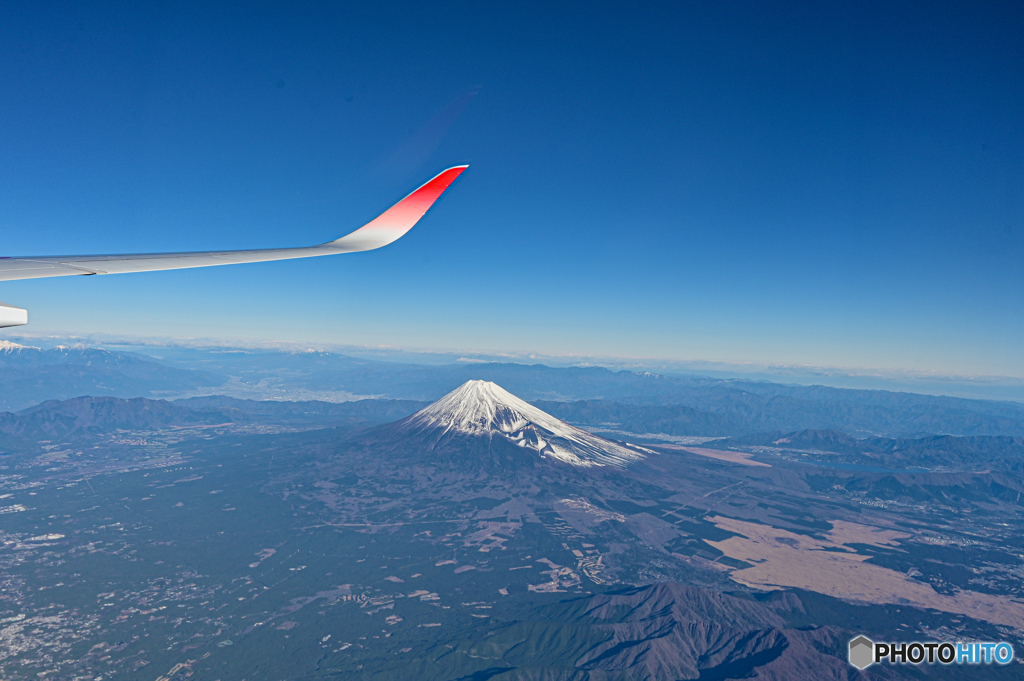 ウイングレットと富士山