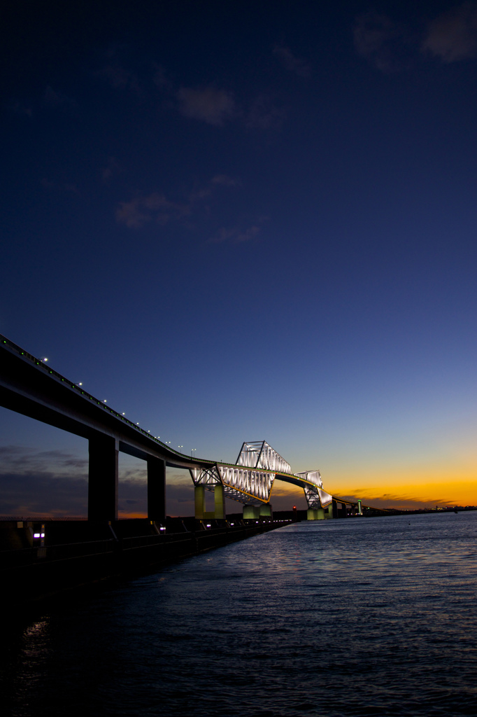 東京ゲートブリッジの夕焼け