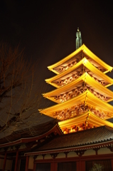 浅草寺　五重塔HDR